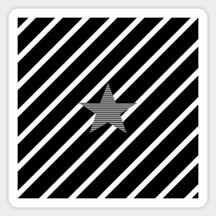 Star - Abstract geometric pattern - black and white. Sticker